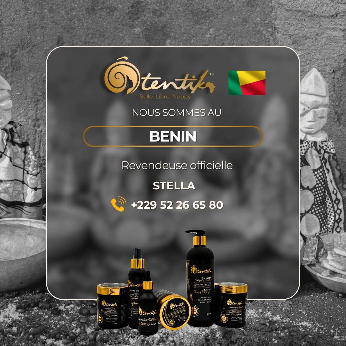 Affiche de la revendeuse officielle Ôtentik au Bénin