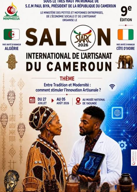 Affiche officielle du 9e Salon International de l'Artisanat du Cameroun (SIARC 2026), Musée National de Yaoundé, du 27 juillet au 5 août 2026