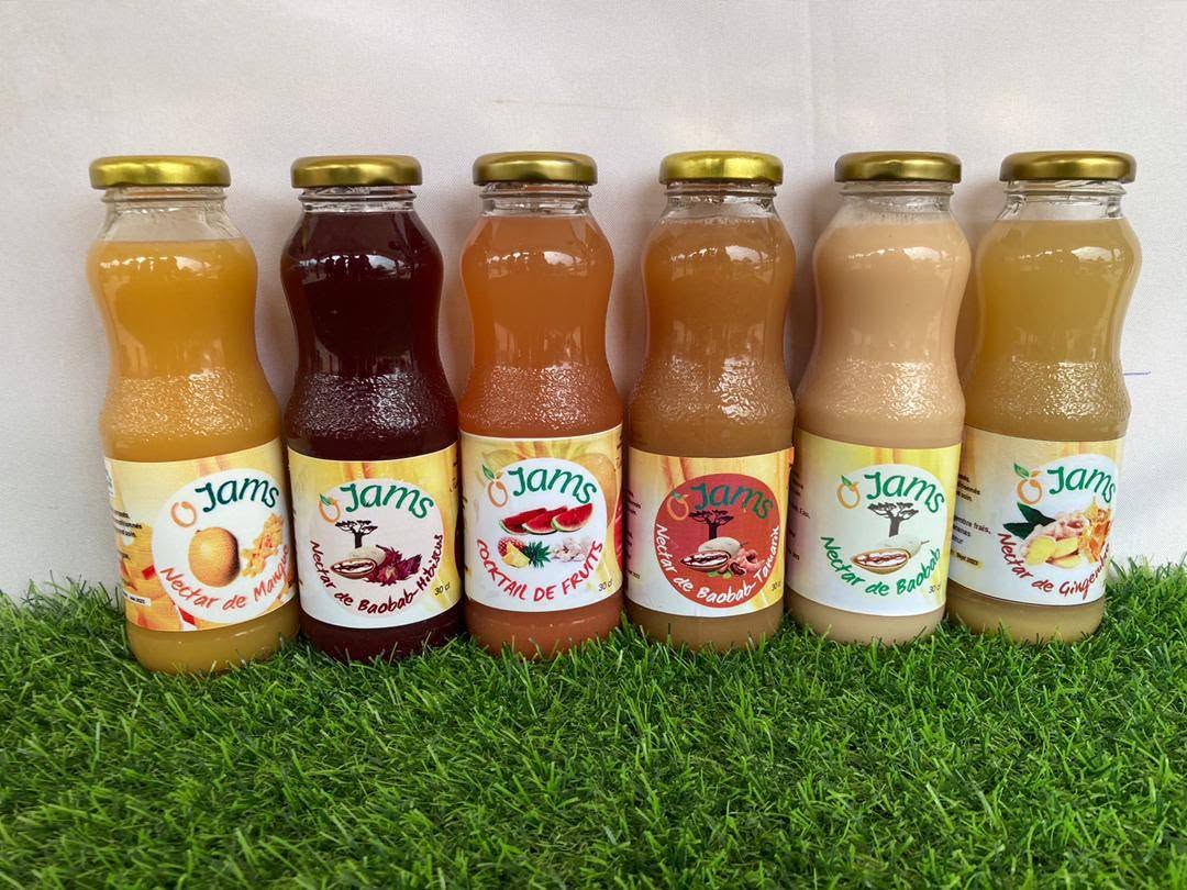 Assortiment de nectars naturels O'Jams aux fruits et au baobab